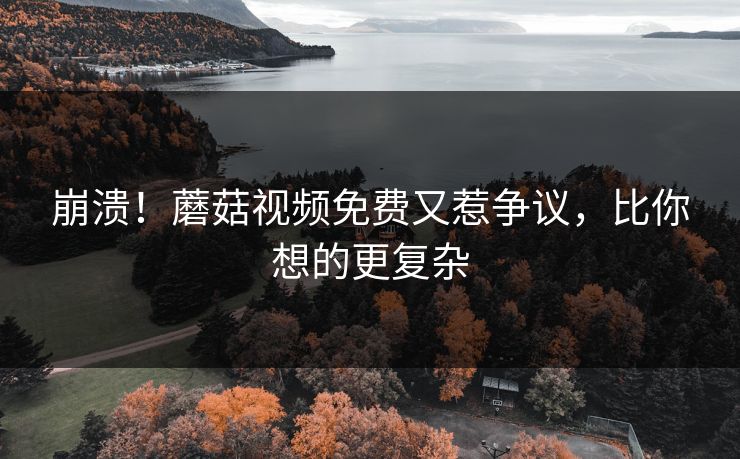 崩溃！蘑菇视频免费又惹争议，比你想的更复杂