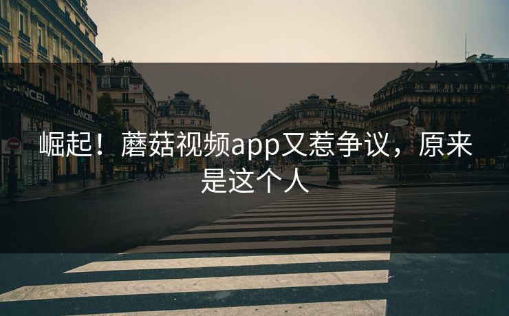 崛起！蘑菇视频app又惹争议，原来是这个人