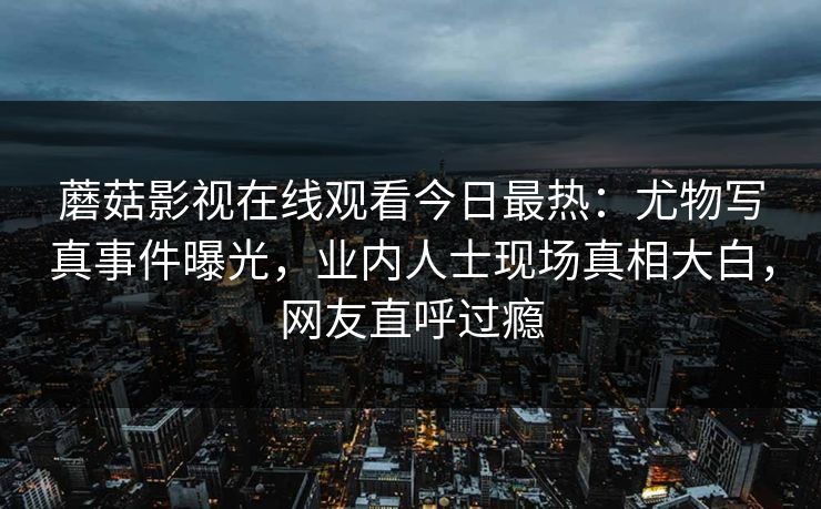 蘑菇影视在线观看今日最热：尤物写真事件曝光，业内人士现场真相大白，网友直呼过瘾