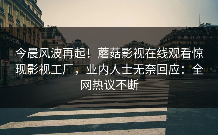 今晨风波再起！蘑菇影视在线观看惊现影视工厂，业内人士无奈回应：全网热议不断
