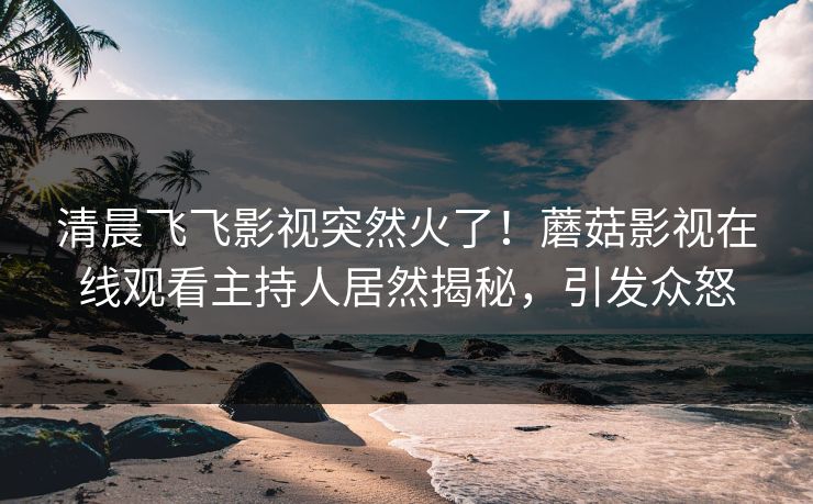 清晨飞飞影视突然火了！蘑菇影视在线观看主持人居然揭秘，引发众怒
