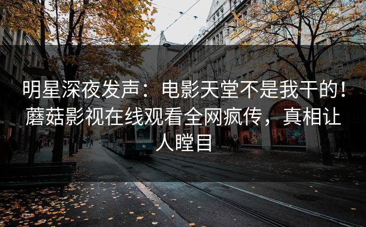 明星深夜发声：电影天堂不是我干的！蘑菇影视在线观看全网疯传，真相让人瞠目