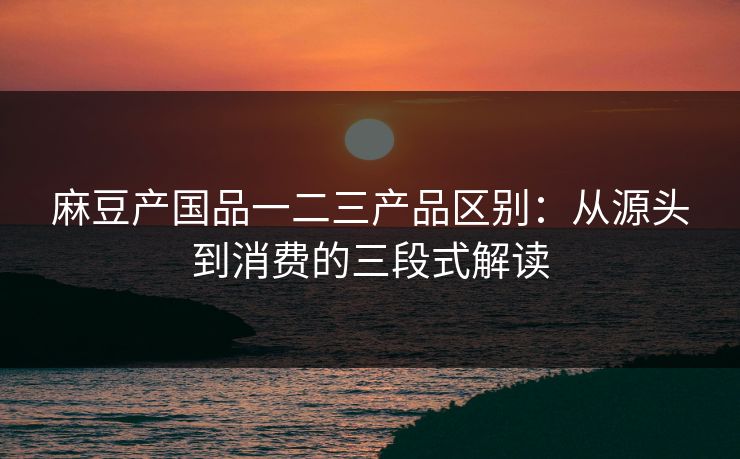 麻豆产国品一二三产品区别：从源头到消费的三段式解读