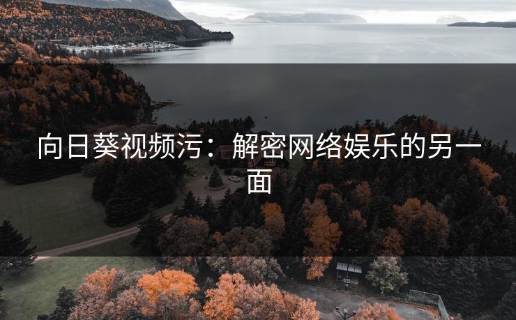 向日葵视频污:解密网络娱乐的另一面 向日葵视频污:解密网络娱乐的另一面